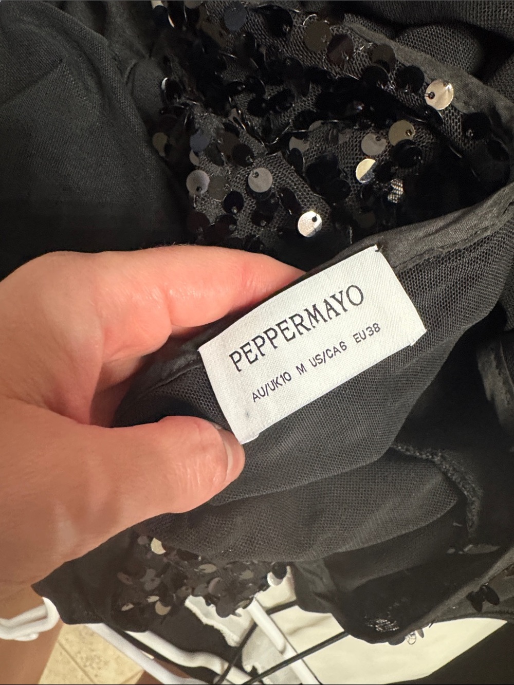 Peppermayo Black Sequin Cutout Mini Dress - Picture 9 of 9